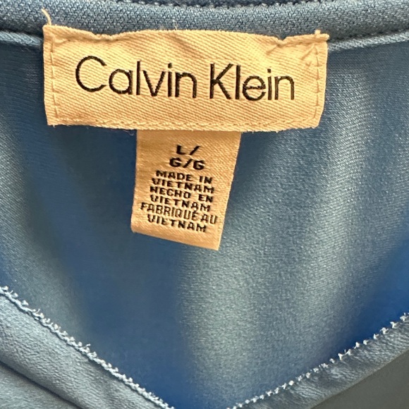 Calvin Klein Blue V-Neck Blouse - Picture 2 of 4